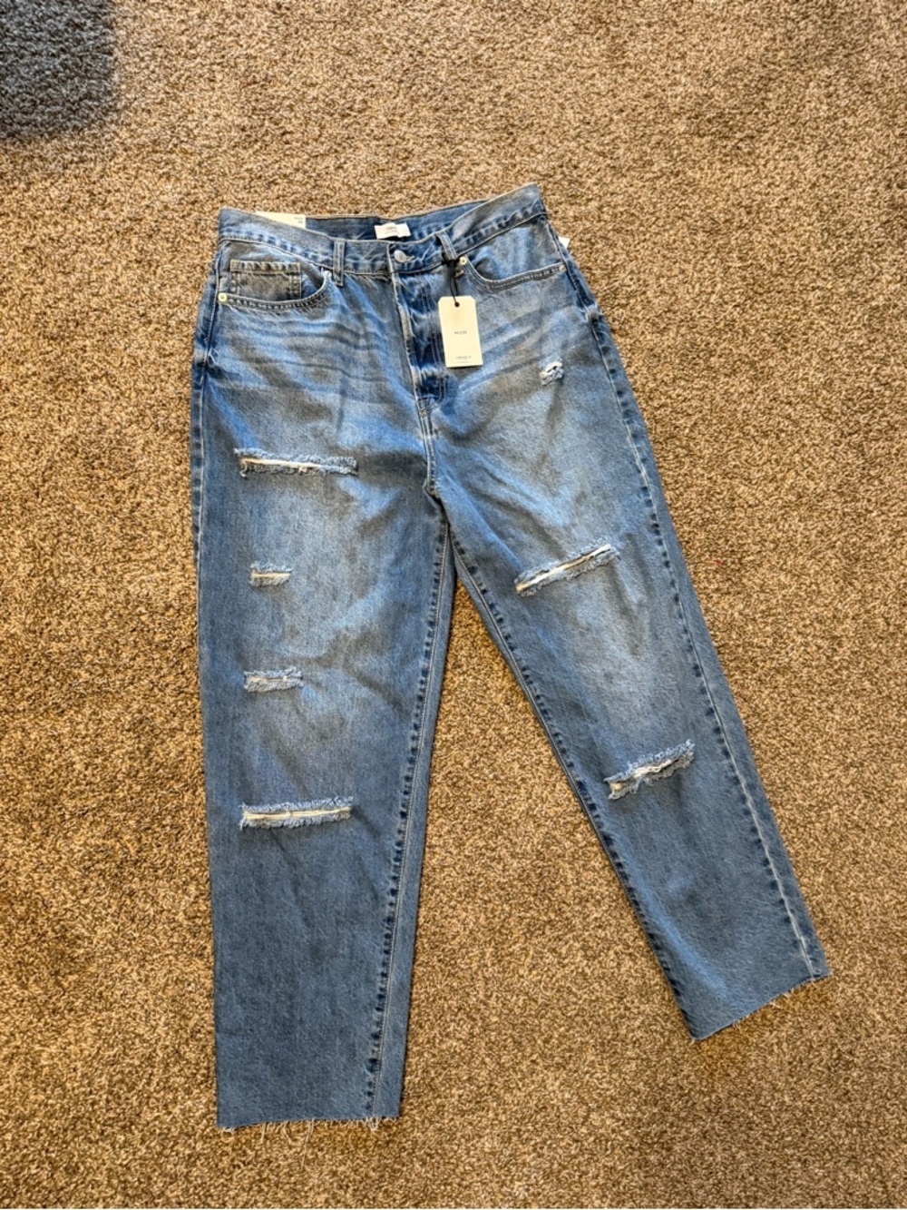 Forever 21 Light Blue Distressed Mom Jeans